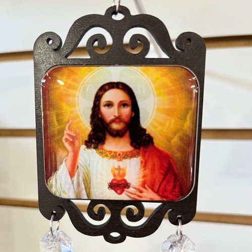 Adorno duplo Sagrado Coração de Jesus