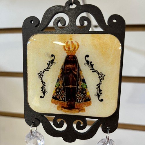 Adorno duplo Nossa Senhora Aparecida fundo creme