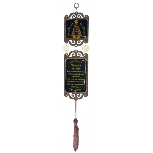 Adorno trabalhado N.S. Aparecida fundo preto