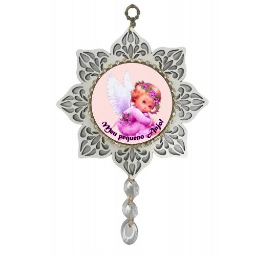 Mandala de stras BC- Anjinho rosa