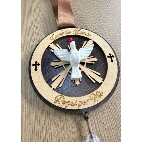 Mandala de cetim -  Divino espírito santo (gesso)