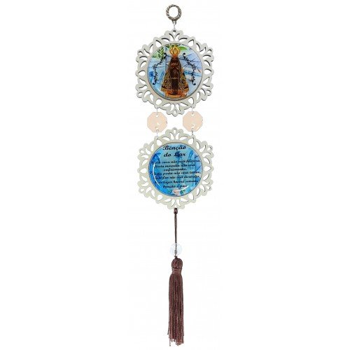 Adorno mini-circulo N.S. Aparecida - Fundo Azul