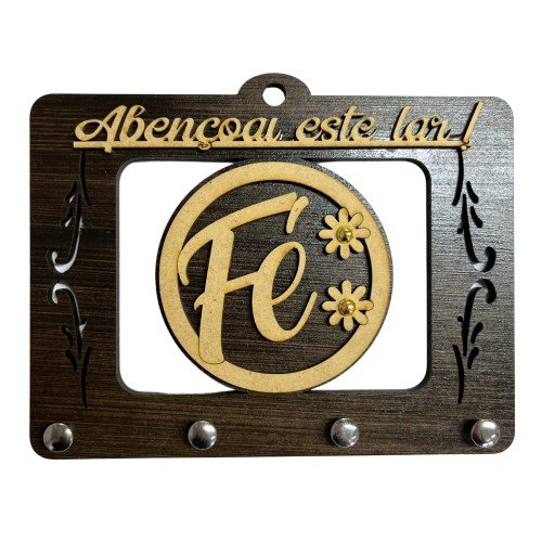 Porta chaves tabaco - mdf - Fé