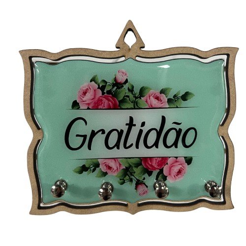 Porta Chaves Resinado Gratidão