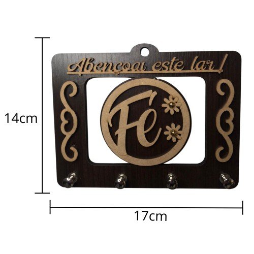 Porta chaves tabaco - mdf - Fé
