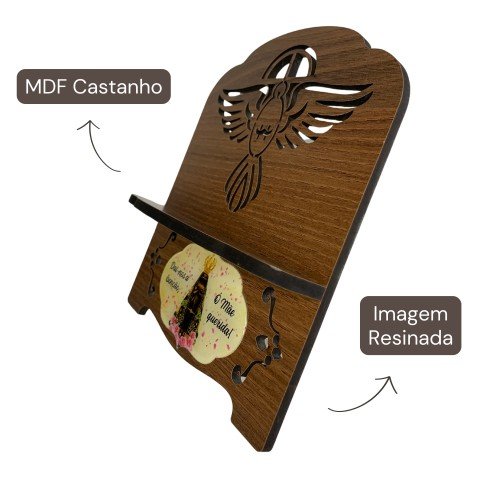 Porta Bíblia Castanho Resinado P - Nossa Senhora Aparecida