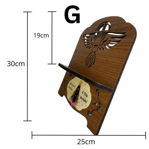 Porta Bíblia Castanho Resinado G - Nossa Senhora Aparecida