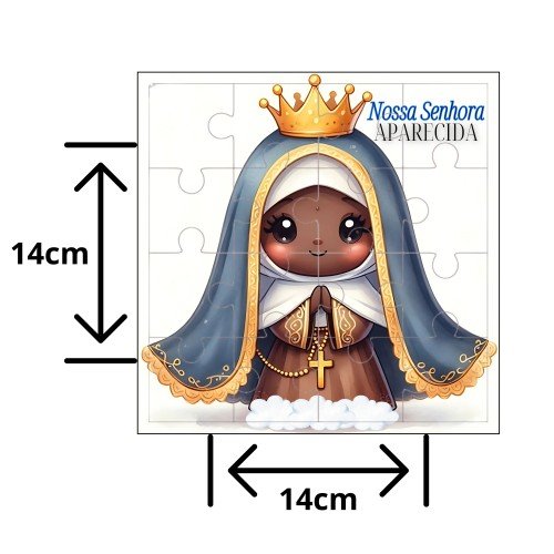 Kit 5 Quebra Cabeças + Caixinha em MDF - Nossa Senhora Aparecida