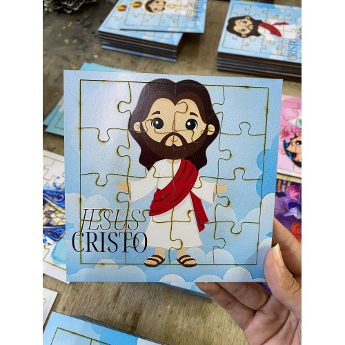 Kit 5 Quebra Cabeças + Caixinha em MDF - Religioso 1